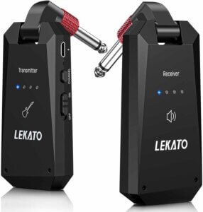 LEKATO 5.8Ghz Wireless Guitar Transmitter Receiver, Strong Anti-Interference Guitar Wireless System,Digital Audio Cordless Guitar Bass System High Frequency for Electric Guitars, Bass