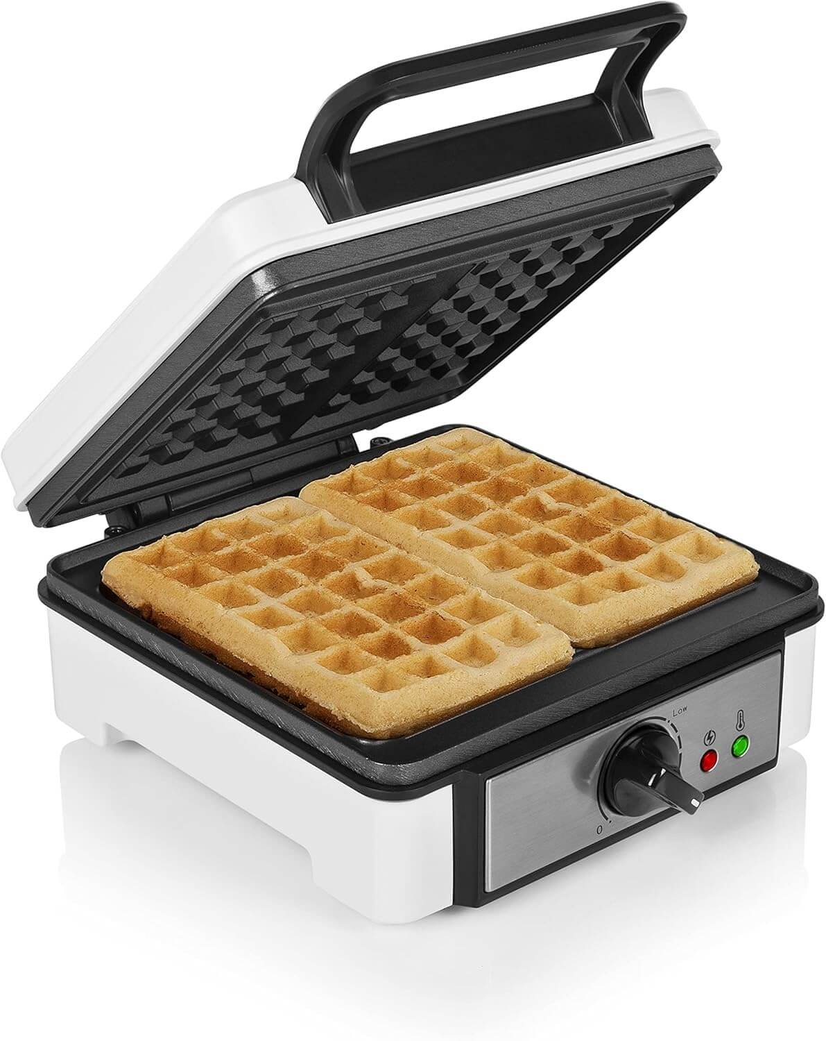 Princess 132397 Waffle Iron, Belgian Waffle Shape, Adjustable Heat Setting, 1200 Watts, 0.7 Metre Cable Length, 19.8 x 198 cm Mould, Non-Stick Coating