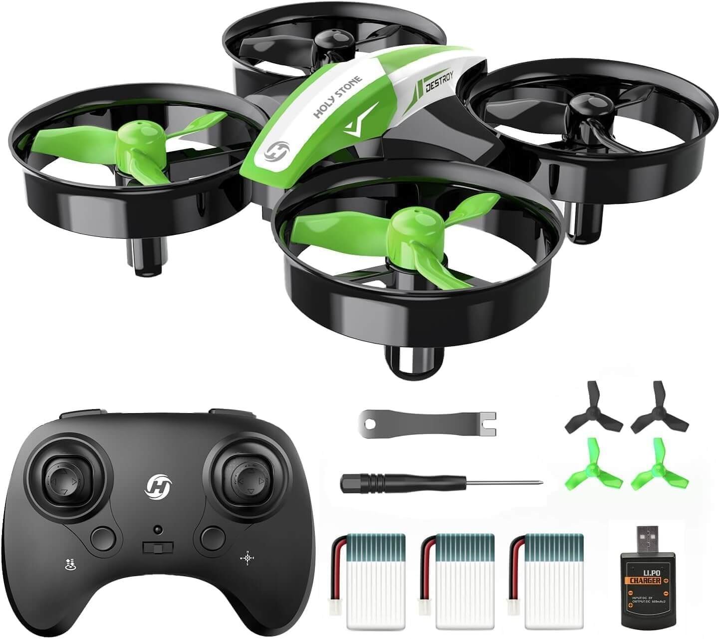 Holy Stone HS210 Kids Mini Drone for Beginners Adults, Indoor Outdoor RC Toy Quadcopter Plane for Boys Girls with Auto Hover, 3D Flip, 3 Batteries & Headless Mode