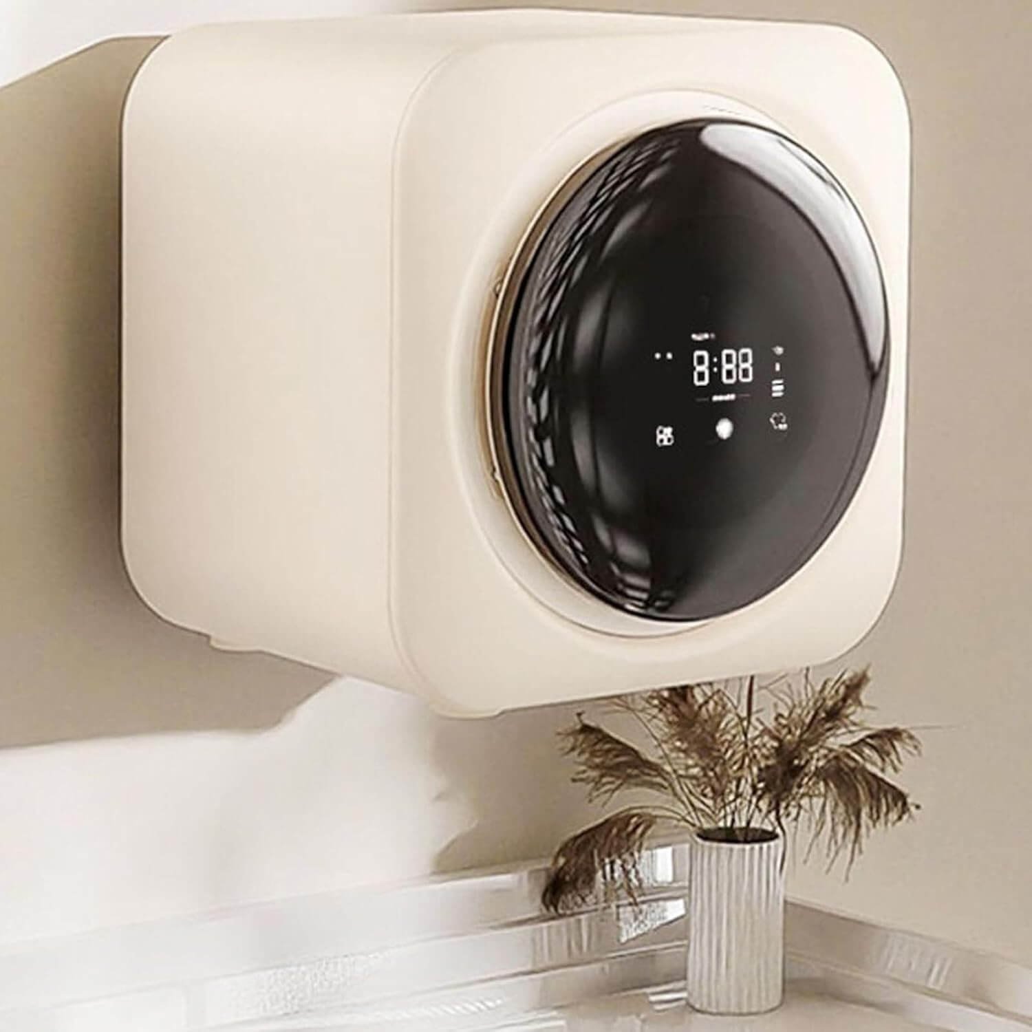 Automatic Washing Machine Intelligent Roller Washing and Drying, Integrated Washing Machine, 3.5l Mini Compact Washing Machine and Spin Dryer with Stainless Steel Inner Barrel(Wallhanging)