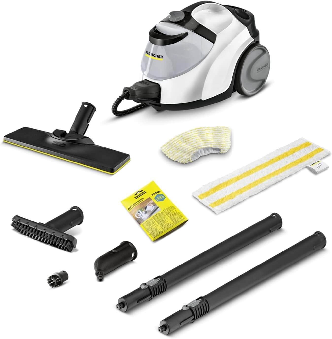 Kärcher SC 5 EasyFix Iron Plug Steam Cleaner with Hot Water Connection, Steam Pressure: 4.2 Bar, Heating Time: 3 Minutes, Area: Approx. 150 m², Tank: 0.5 l + 1.5 L, EasyFix Floor Cleaning Set