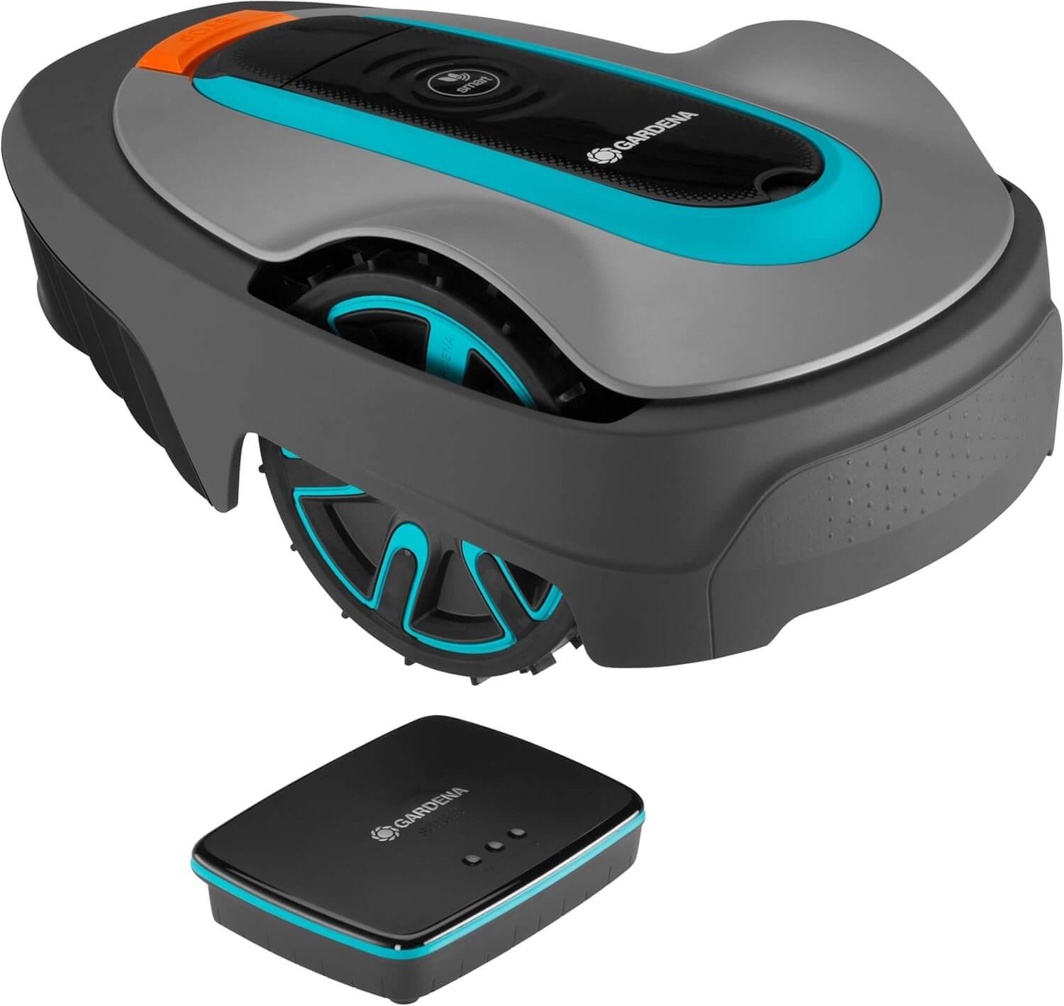 Gardena Smart Sileno City Robotic Lawnmower 400 m² Set: Innovative Lona AI Technology, Control via App, Sensor Control, for Inclines up to 35 Percent, Includes Smart Gateway