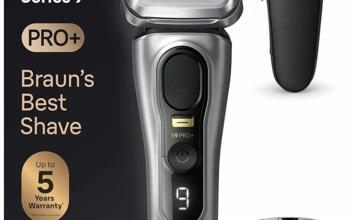 Braun Series 9 Pro+ 9517s Men's Electric Shaver with 5 Pro Shaving Elements, Long Hair Trimmer ProTrimmer, Charging Station, 60 Minutes Running Time, Wet & Dry, Made in Germany