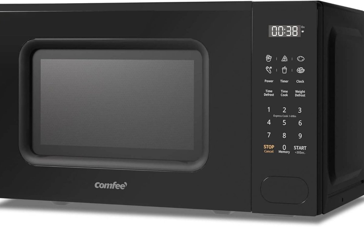 COMFEE' 700w 20 Litre Digital Microwave Oven with 6 Cooking Presets, Express Cook, 11 Power Levels, Defrost, and Memory Function