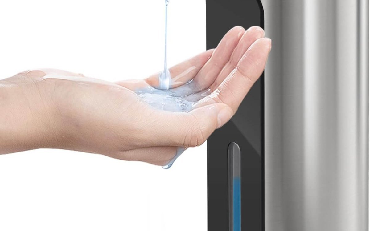 EKO Aroma Touchless Automatic Soap Dispenser for Kitchen and Bathroom, Liquid Hand Soap Dispenser, Water-Resistant and Rechargeable, 9 fl oz (Stainless)