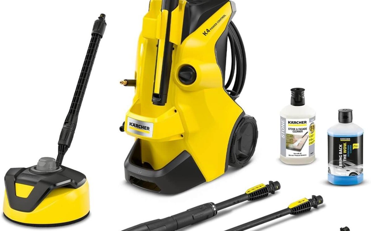 Kärcher K 4 Power Control Car & Home Pressure Washer, Pressure: max 130 bar, Flow Rate: 420 l/h, Area: 30 m²/h, Water Filter, Weight: 11.5 kg, Dirt Blaster, Spray Lance, incl. Home Kit & Car Kit
