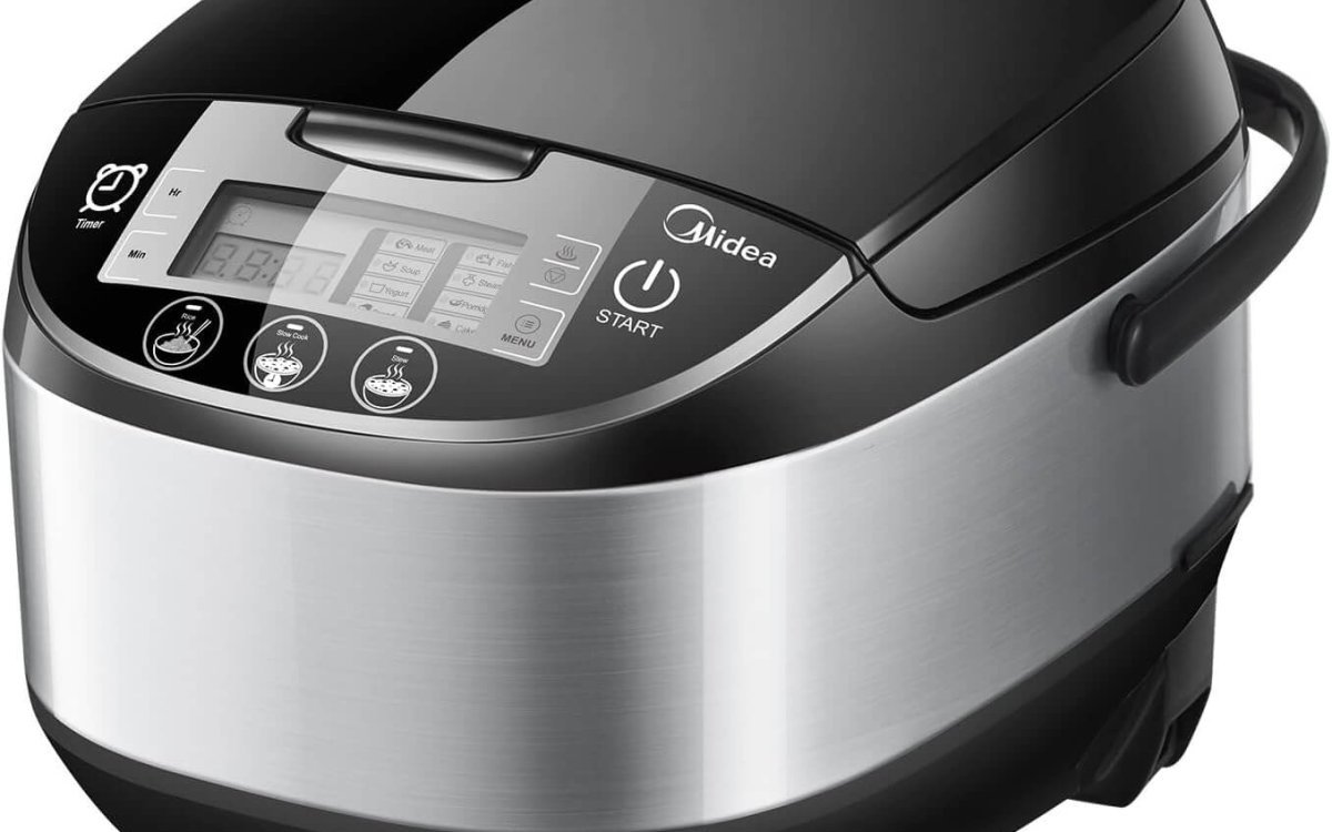 Midea Rice Cooker With Steamer,10 cup, 5 Litre, 11 Multicook Functions, LED display, Warmer, 24-Hr Delay Timer, Fuzzy Logic,Non-Stick Removable Inner Pot