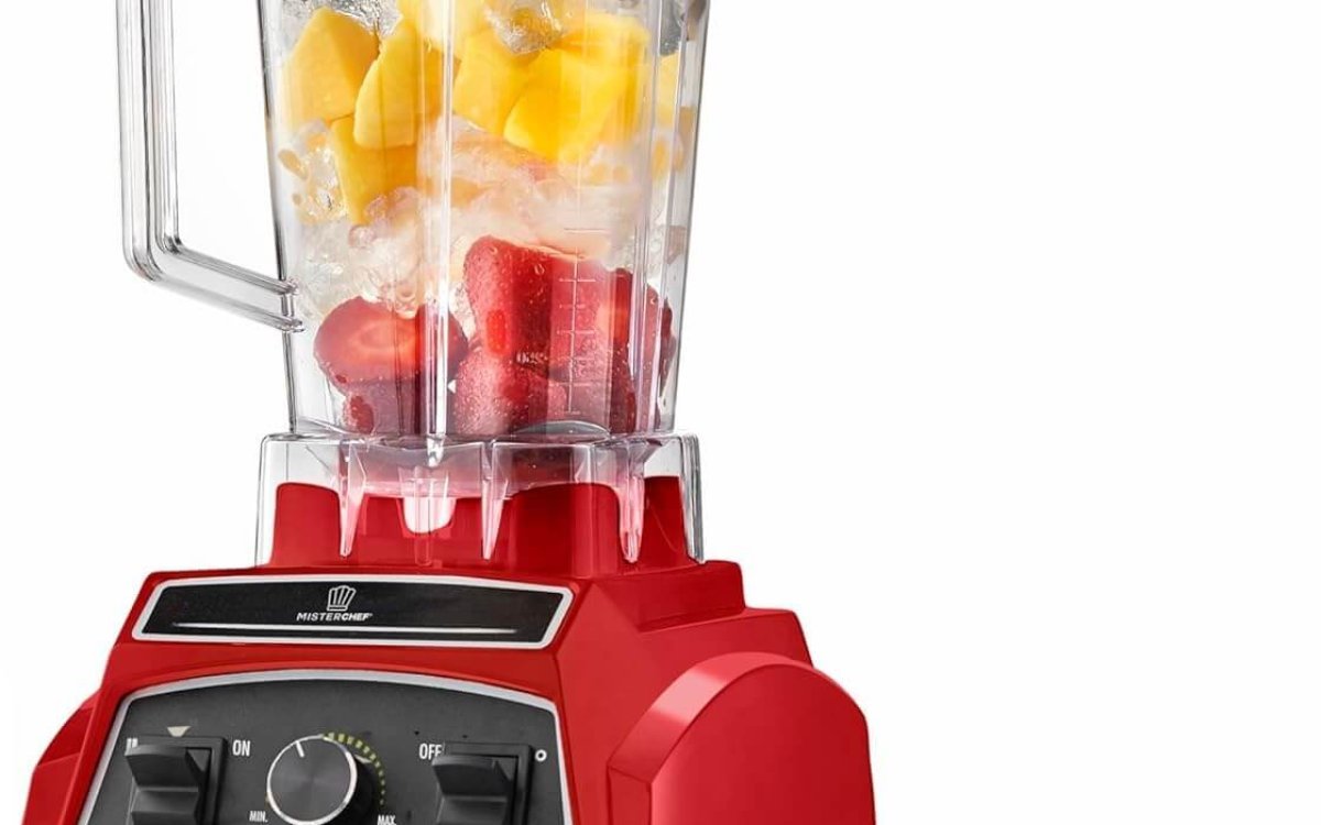 MisterChef Multi Speed Smoothie Blender / 2200W with 2L BPA-Free Tritan Container I 45000 RPM 8 Stainless Steel Blades for Ice/Soups/Nuts/Smoothie/Juices, Energy Class A+++, Red