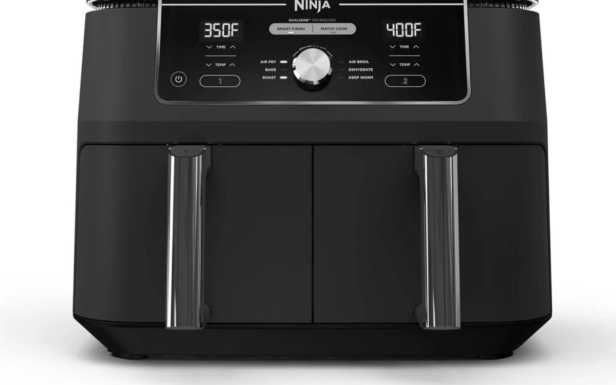 Ninja DZ401 Foodi 10 Quart 6-in-1 DualZone XL 2-Basket Air Fryer with 2 Independent Frying Baskets, Match Cook & Smart Finish to Roast, Broil, Dehydrate for Quick, Easy Family-Sized Meals