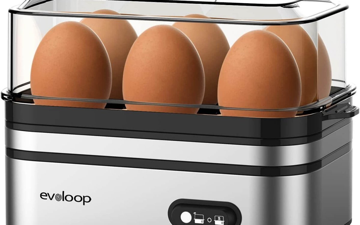 Rapid Egg Cooker Electric 6 Eggs Capacity, Soft, Medium, Hard Boiled, Poacher, Omelet Maker Egg Poacher With Auto Shut-Off, BPA Free