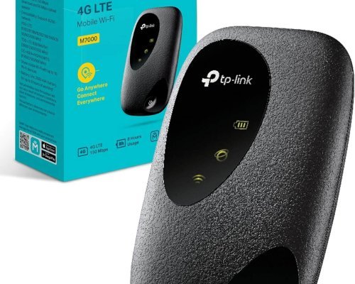 TP-Link M7000 4G+ MiFi Portable WiFi, Lasts Up To 8 Hours In Full Charge, Unlocked LTE-Advanced Cat4 Mobile Hotspot Dongle, SIM Card Slot, Caravan, High Global Compatibility, Easy App Management