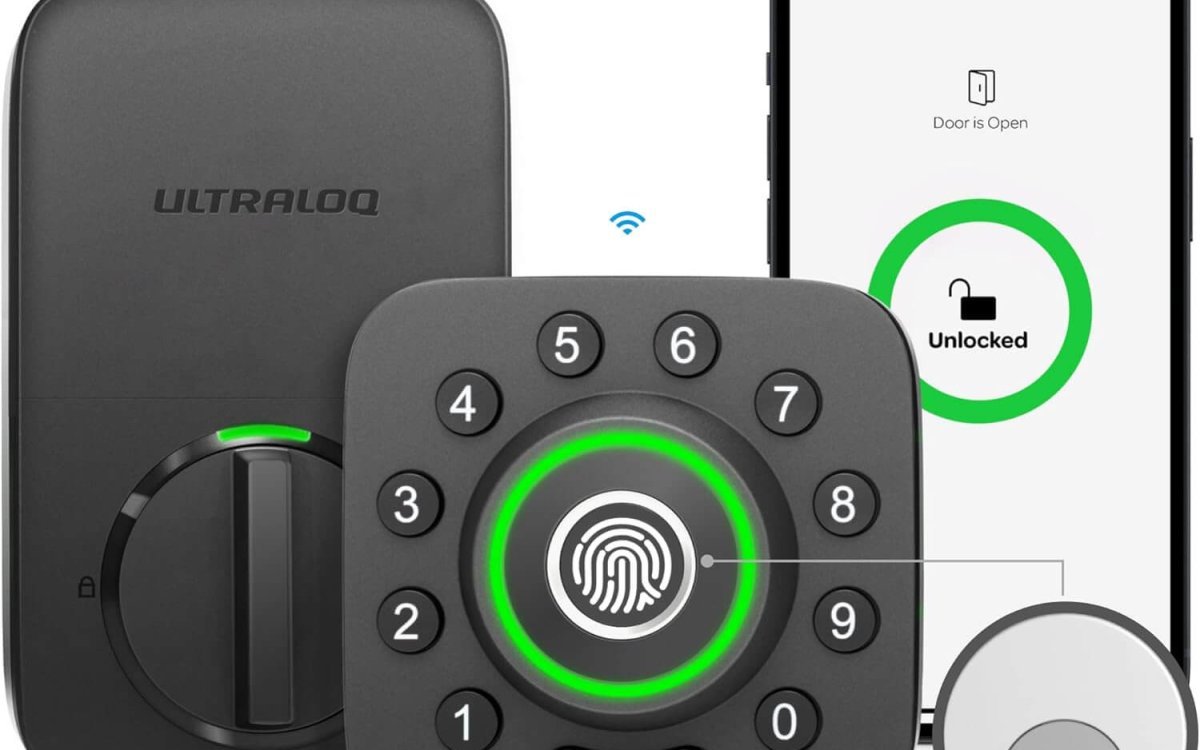 ULTRALOQ U-Bolt Pro WiFi Smart Lock with Door Sensor, 8-in-1 Keyless Entry Door Lock with Fingerprint ID, App Remote Control, Built-in WiFi Keypad Deadbolt