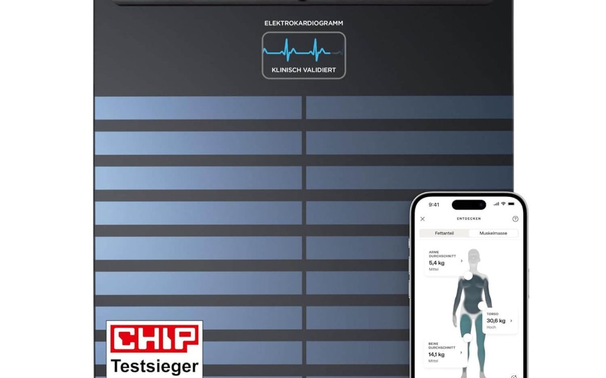 WITHINGS Body Scan - Connected WiFi Scale to Improve Your Health, BIA Personal Scale, Body Composition Analysis, Body Fat, Muscle Mass, Water Percentage, Electrocardiogram, Black